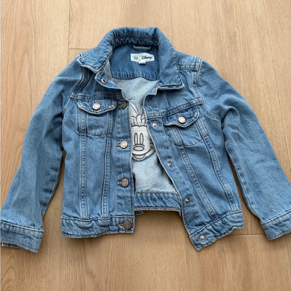 GAP Light Blue Denim Jean Jacket with Graphic Liner